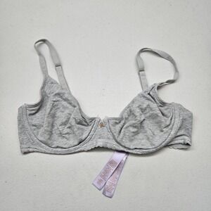 Savage X Fenty Women Bra 34D Gray Underwired Unlined Strap Adjustable